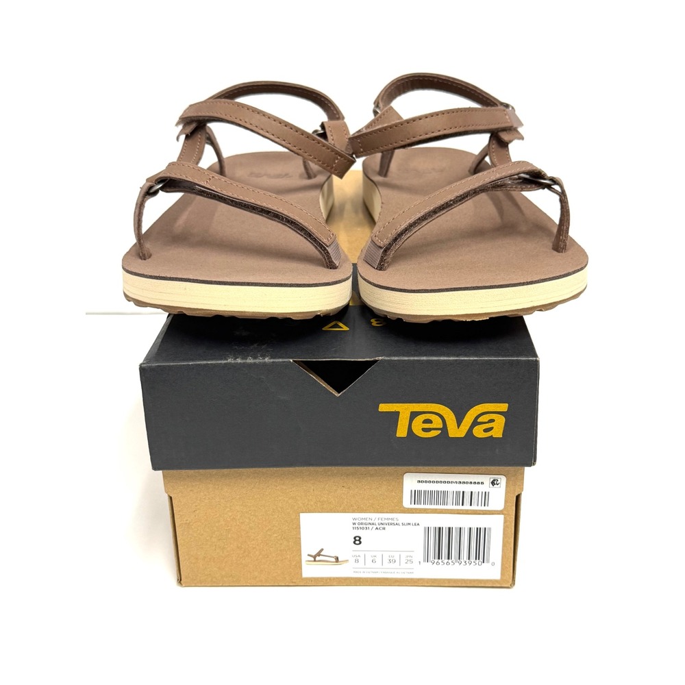 Teva Original Universal Slim Sandals Acorn Size 8 NWT/BOX